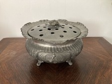 Brûleur d’encens / Pot pourri Pot en étain vintage Peltro D’Arte 19,5Cm Diamètre