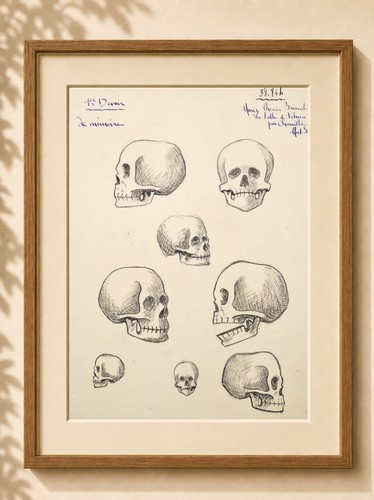 étude crânes humains - crânes,