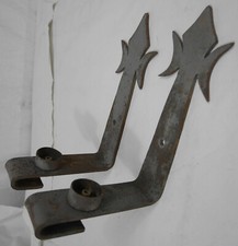 2 Medieval Light Wrought Iron Applique Light Arm Stand