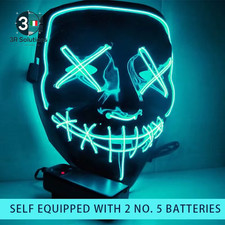 Halloween Neon Mask Led Mask Masque Masquerade Party Masks Light Glow in the Dar