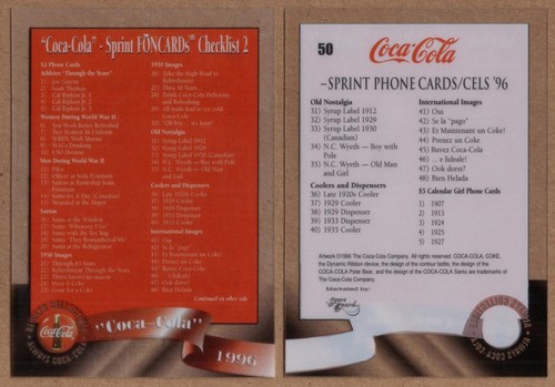 Cartes téléphone coca cola - cartes, coca-cola