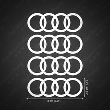 4 stickers AUDI 8 cm BLANC