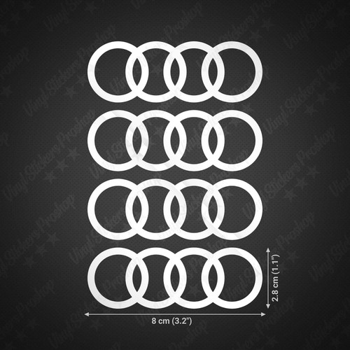 Stickers audi cm blanc - 8,