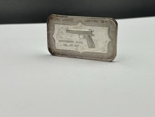 Rare Vintage Colt Government Model Cal.45 ACP 999 Silver 1 oz Art Bar
