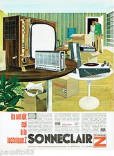 ADVERTISEMENT ADVERTISING 115 1966 SONNECLAIR TV radio Technique Z magnet