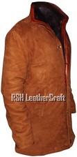 Veste manteau col fourrure cuir véritable daim Sheriff Walt Longmire Robert