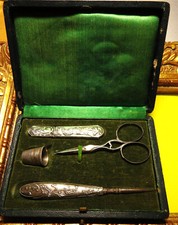 ART NOUVEAU EMBROIDERY KIT 19 ornate OFFICE UMBELS METAL SILVER STEEL