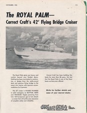 Magazine Ad - 1953 - Correct Craft - Pine Castle, FL - 42' Royal Palm Cruiser