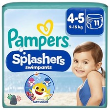 Pampers Splashers, Taille 4-5, 11 Couches-Culottes de Bain Jetables, 9-15kg, ...