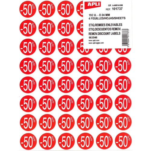 Etiquettes remise - -, -50%