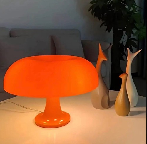 Vintage orange mushroom lamp - vintage,