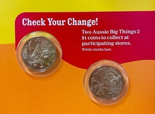 Aussie Big Things 2 One $1 Dollar 2025 Folder Coins 2 Set Check Your Change CIRC