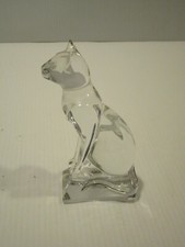 JG Durand Crystal Sitting Cat Figurine