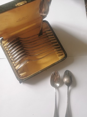 White metal dessert - dessert, spoons