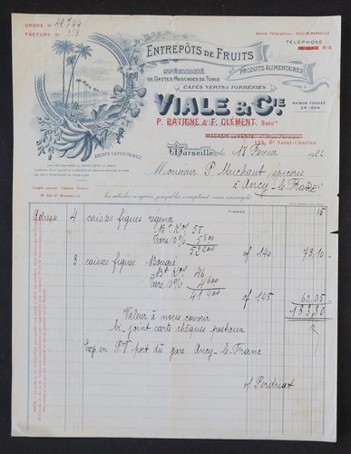 Facture 1922 marseille - facture,