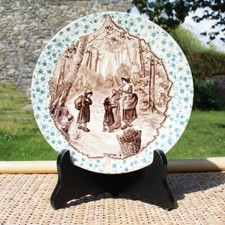 Antique U & C Sarreguemines Earthenware Dessert Plate / Hazelnut Trees