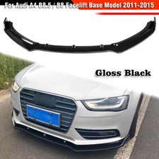 Pour  Audi A4 B8.5 / B8 Facelift 2011-2015 Spoiler Avant Lèvre Tasse Noir