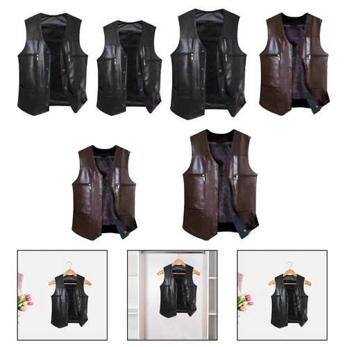 Gilet cuir pour hommes - cuir,