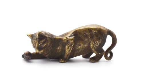 Figurine chat bronze - ,