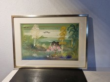 Tableau Signé Flamant Rose