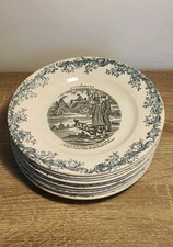 Lot of 10 Antique Car Talking Plates 19th Century Humor - Vintage Wall Decor