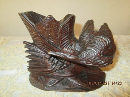 Statuette bois oiseau - statuette,