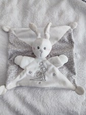doudou Plat Lapin Blanc Gris