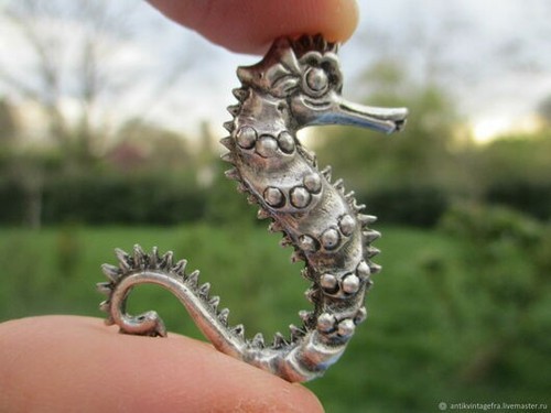 Broche ancienne hippocampe - broche, d’hippocampe