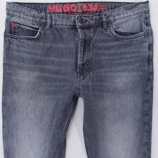 Hommes HUGO BOSS 634 Regular Tapered Élasthanne Gris Jeans W34 L28