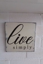 Plaque à suspendre en bois cadeau tout simplement idéal vivant panneau en bois shabby et chic