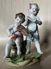 Saxon Porcelain Germany 19th Century Cookie Statuette Antique Brand Crown