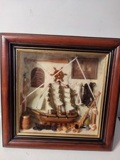 NEW BOX F NAVAL GALLEON MARINE DECOR DIORAMA SHOWCASE FRAME 29X29 CM AQUAVENTURE