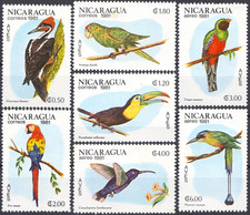 Nicaragua 1981 Oiseaux Perroquet Ara Sabreur Trogon Couronné Pivert Toucan NH