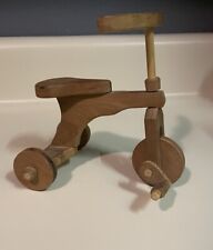 Wood Tricycle Handcrafted Trike Scooter Vtg 5” In Height