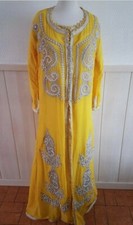 Jolie takchita jaune et argentée perlée  taille unique 7