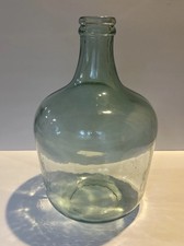 Green Glass * Dame Jeanne Style * Cellar Bottle * Wide Mouth Carboy * 17”x20”