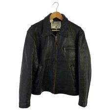 AVIREX Leather Blouson Jacket Zipper Size S Black From Japan 0104299K Authentic