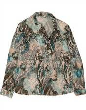 DAMART Womens Front Tie Shirt Blouse UK 22 3XL Multicoloured Paisley CD12