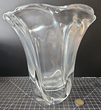 XXe vers 1960 Grand Vase Cristal 25 cm Signé DAUM FRANCE 6,20 Kg LOURD ! Vintage