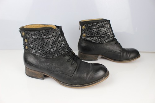 Bottines cuir noir kickers - bottines,
