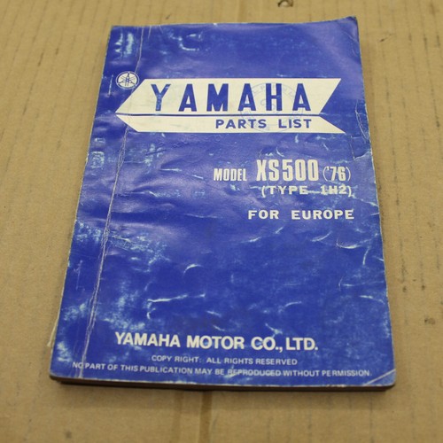 Parts list yamaha 500 1h2 - parts,