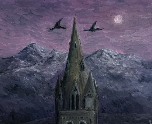 Original fantasy oil painting - original,