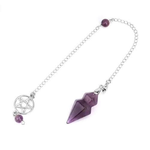 Pendule amethyste pentacle - pendule,