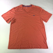 Mens Chaps Short Sleeve Red V-Neck Shirt Size XL Lightweight Comfortable Solid