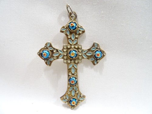 Pendentif croix argent et - pendentif, en