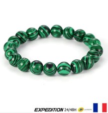 Bracelet Perle Malachite Pierre Naturelle Protection Lithothérapie 8 mm