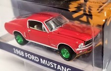 Greenlight 1/64 Ford Mustang 1968 Wide Boots GT Red Goodyear CHASE Model Car