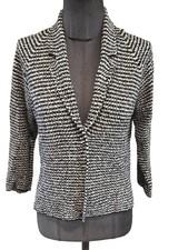 Très Belle Et Authentique Veste Coton Noir Blanc Prada 36/38 Tbe