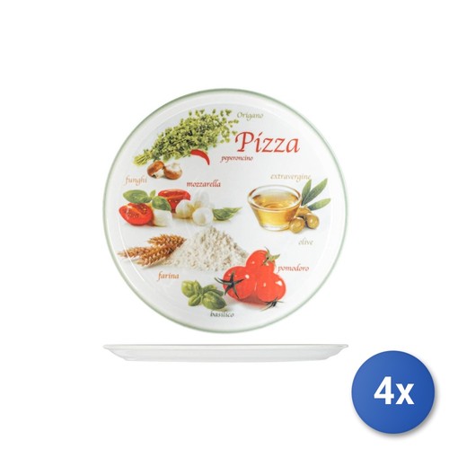 Assiettes pizza en - 4x,