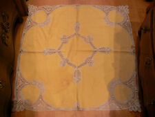 antique small yellow tablecloth inlays lace patterns